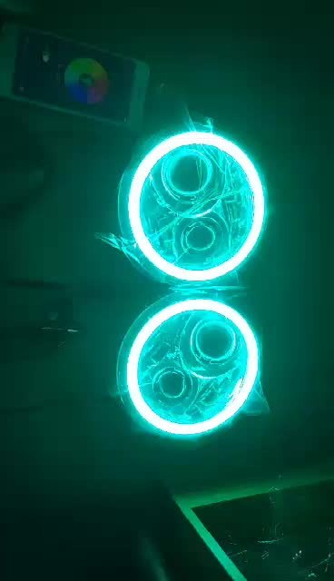 2 шт. хром 7 дюймов джипы RGB Halo светодиодный фары комплект 60 Вт с Bluetooth Remote