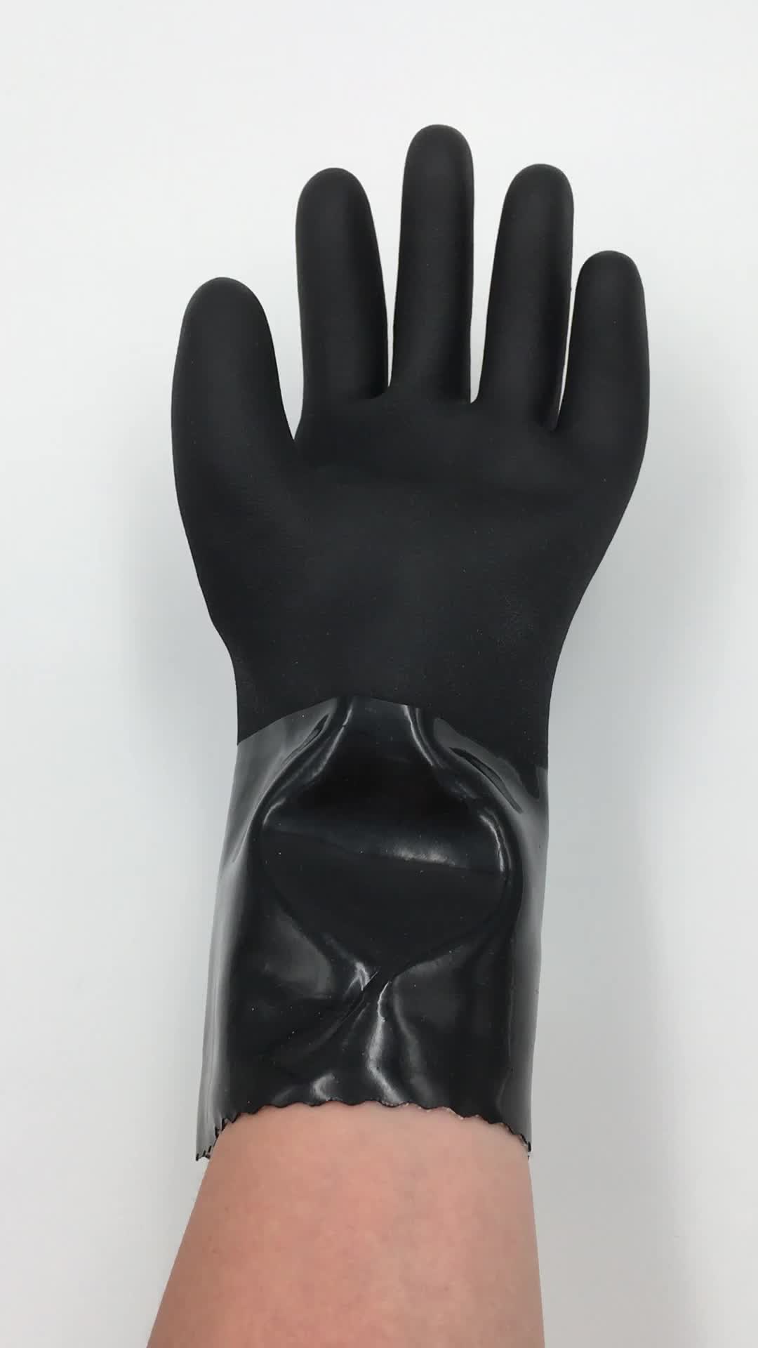 Good Grip Pvc Triple Dipping Coating Oilfild Mechanical Work Gloves