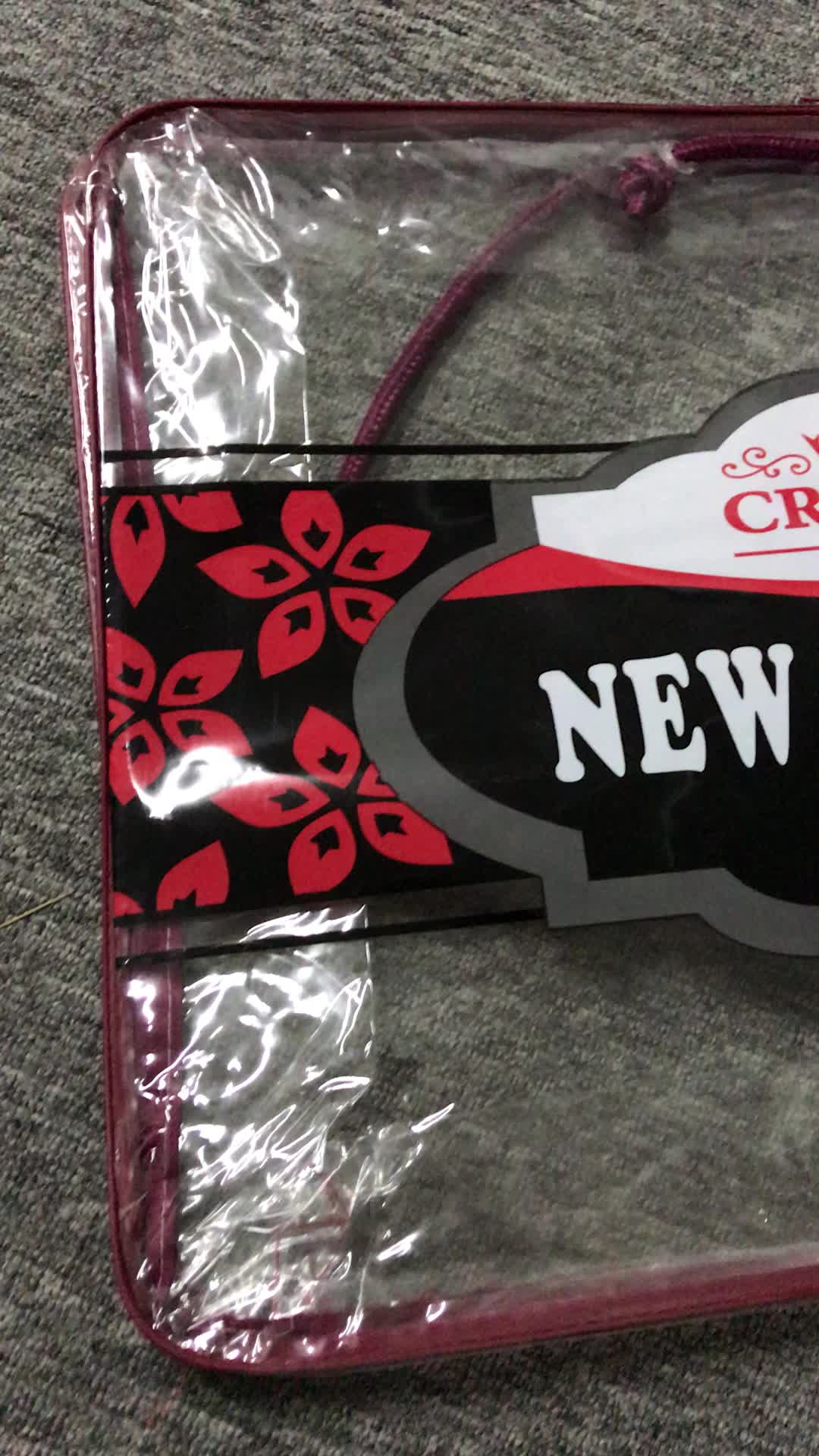 Clear Soft Pvc Zipper Blanket Packing Bag Handle Slider Blanket Bag