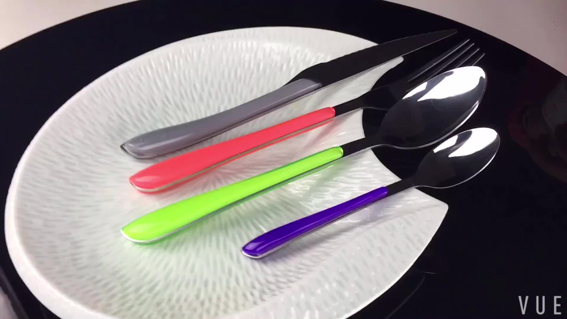 Wholesale Plastic Handle Flatware Stainless Steel Cutlery Set Buy