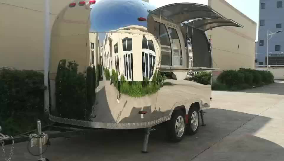 Mobile Food Trucks Catering Stainless Steel Trailer Donut Kiosk Coffee