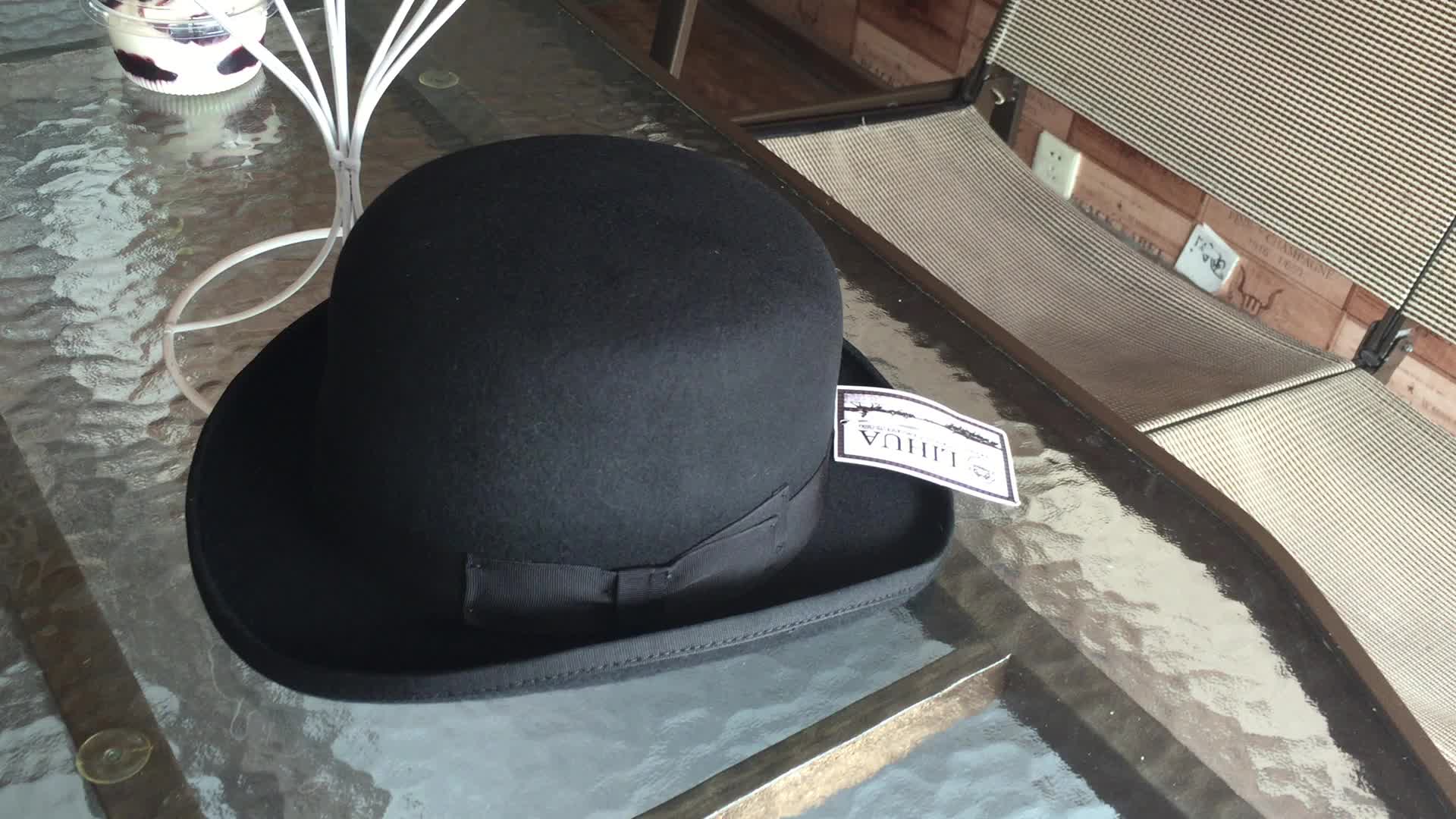 bocodeco Wool Felt Flat Brim Bowler ハット bocodeco Wool Felt Flat Brim Bowler ハット bocodeco Wool