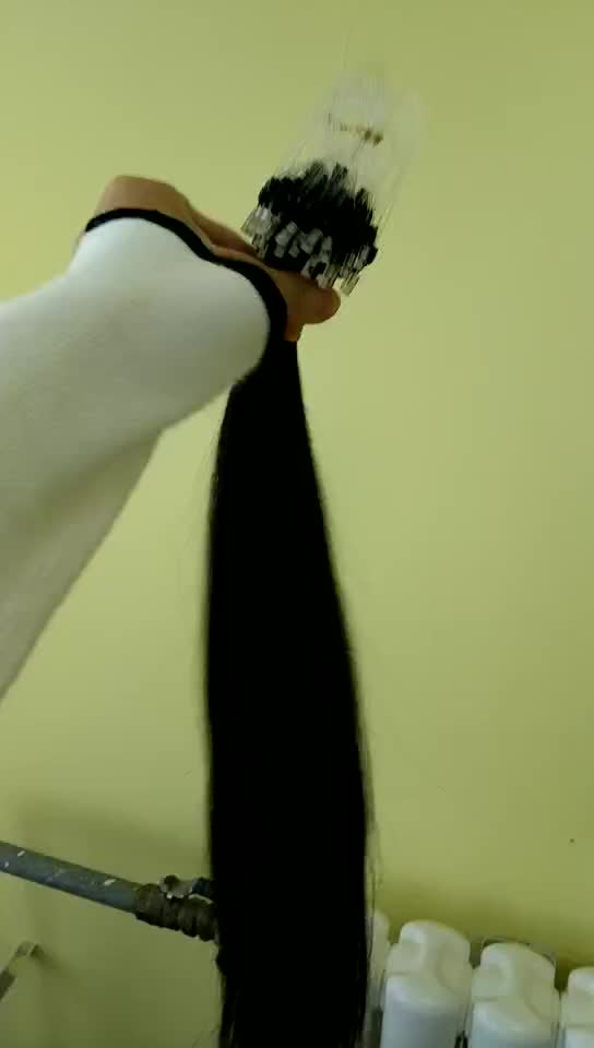 China Hair Factory Fusion Hair Extensions Remy Micro Ring Loop Human