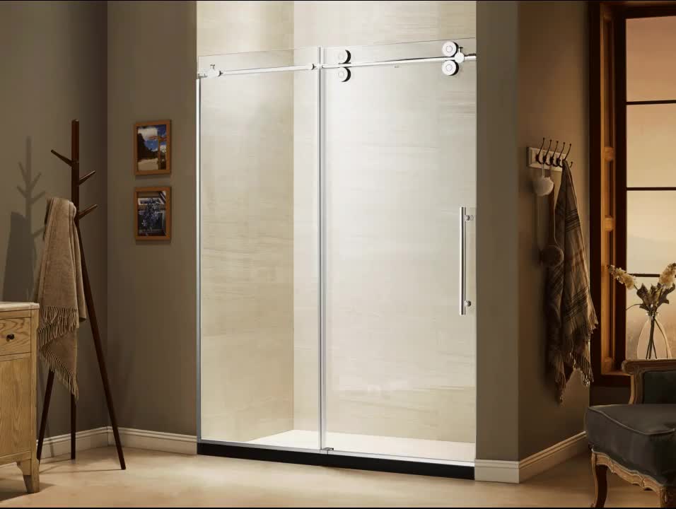 Black Frame 10mm Frosted Glass Sliding Shower Door Buy Frosted Shower