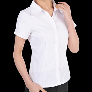  卡月职业衬衫女短袖夏装 上班穿白衬衫女士OL衬衣正装女衬衫工装