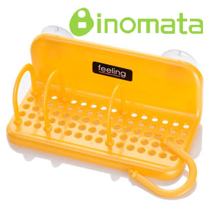 日本inomata创意实用厨房用品塑料吸盘置物架海绵收纳整理沥水架 日本inomata创意实用厨房用品塑料吸盘置物架海绵收纳整理沥水架