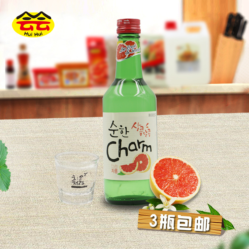 3瓶包邮送酒杯 韩国进口超水配置酒 烧酒 葡萄柚味360ml 果味烧酒在类目 酒类, 配制酒/果酒中 - 来自Buy2taobao.com提供专业的淘宝代购服务