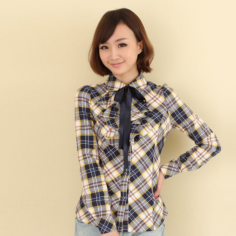 学院风修身荷叶边...