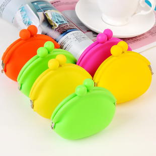  升级版超人气糖果色硅胶零钱包女可爱硬币包钥匙包对扣女士手拿包
