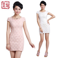 Shang crescent summer fashion 2013 new lace short paragraph cheongsam improved fashion lady skirt 1366 # 1207 #