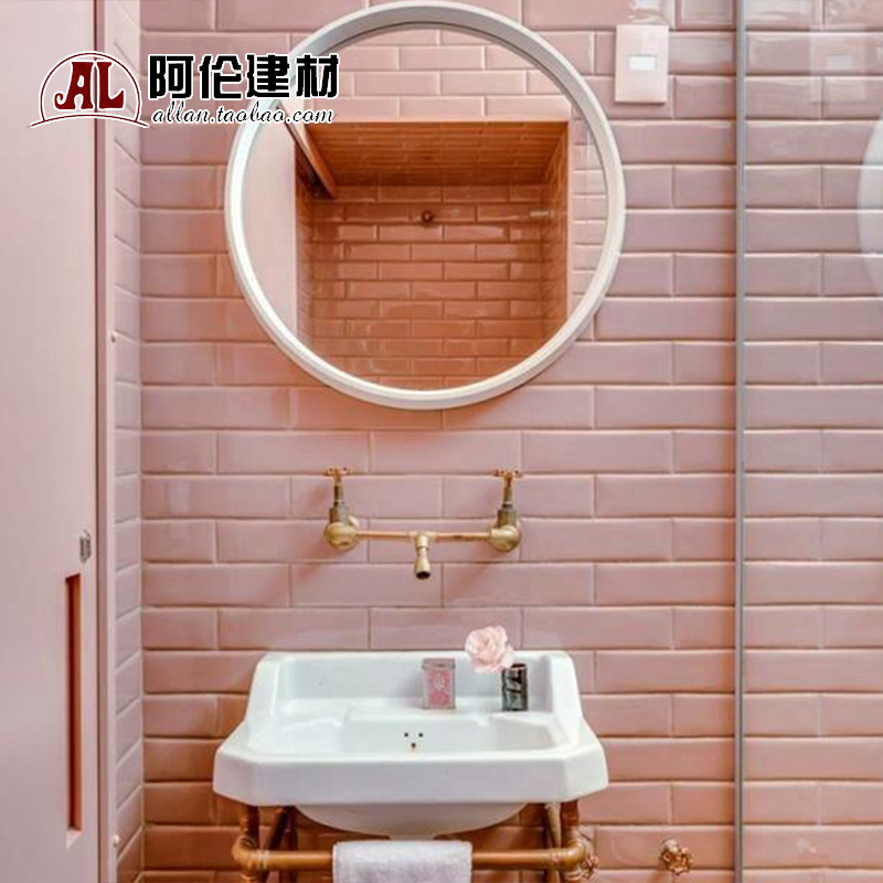 面包砖ins少女浅粉红色地铁瓷砖 斜边100亮光卫生间卧室厨房墙砖在类目 家装主材, 瓷砖, 仿古砖(包括文化石)中 - 来自Buy2taobao.com提供专业的淘宝代购服务