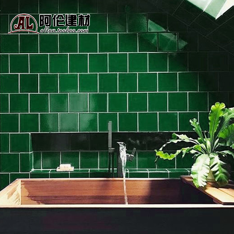 IKEA Blackish green Tiles ceramic tile Glazed kitchen TOILET Shower Room Wall tile green Small brick 100*100mmin the Decoration main material , Ceramic tile , Antique brick (Including culture stone) category - from Buy2taobao.com to provide professional Taobao agent buy service