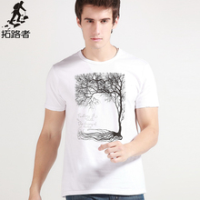 Road Extension by tidal mercerized cotton men's short-sleeved cotton T-shirt round neck cotton shirts tuba students loose big yards