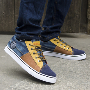  夏季水洗牛仔帆布鞋男低帮韩版潮男鞋男士休闲鞋潮流板鞋套脚懒人