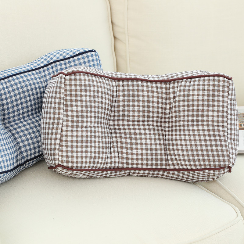 Japanese multi-function pillow lattice Ichiban style Cotton and hemp leisure time Waist Exit automobile Lumbar pillowin the Home Fabric , Pillow/Pillow category - from Buy2taobao.com to provide professional Taobao agent buy service