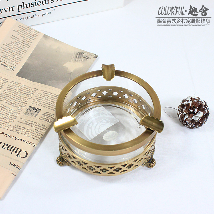 印度进口黄铜烟灰缸复古创意个性高档欧式家用玻璃烟缸特价包邮|ruв категории Домашний быт, декоративная посуда, декоративные пепельница - от Buy2taobao.com для оказания профессиональной услуги покупки агента Taobao