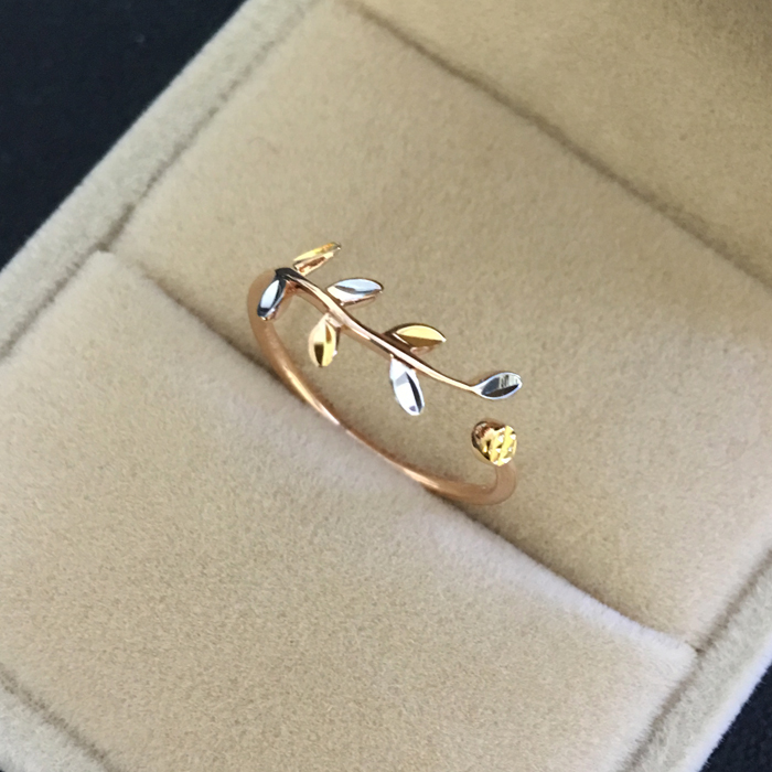Weiqiya Gold Special shop Winnings Au750 Ring 18K Tricolor Winnings Nvjie Open willow leavesin the Jewelry/Diamond/Jade/Gold , K gold jewelry, Bracelets category - from Buy2taobao.com to provide professional Taobao agent buy service