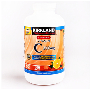 美国直邮 可兰KIRKLAND 天然维生素C 500mg 500粒 橙味咀嚼片 VC