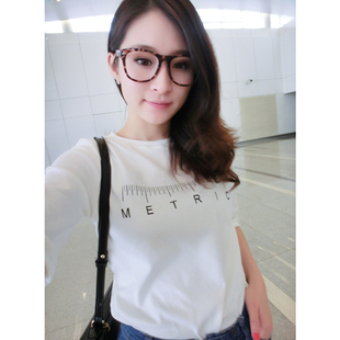  春装新款女装韩国代购韩版休闲宽松纯棉圆领女式短袖T恤M124