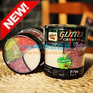 英国Qsprinkles原装4合1珠光彩色细晶体糖/彩色装饰糖天然色素88g