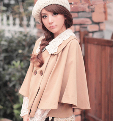 韩版女款外套蕾丝甜美...
