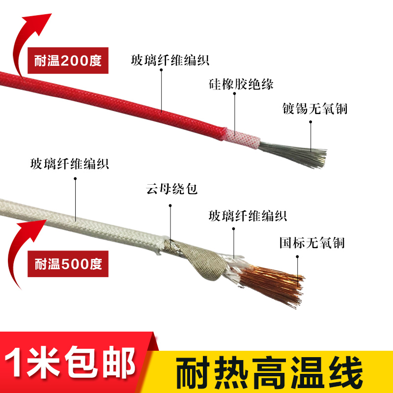 国标高温线 硅胶编织 云母绕包耐高温电线500度1 2.5 4 6 10平方在类目 电子/电工, 电线, 单芯线中 - 来自Buy2taobao.com提供专业的淘宝代购服务