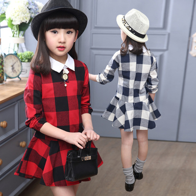 女童长袖连衣裙2016童装新款韩版中大童春季