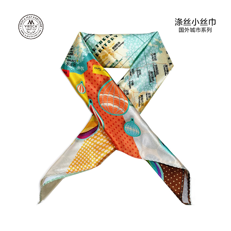 viesca国外系列地图小丝巾创意纪念品在类目 服饰配件/皮带/帽子/围巾, 围巾/丝巾/披肩中 - 来自Buy2taobao.com提供专业的淘宝代购服务