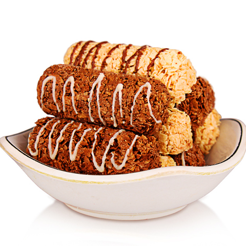 正品零食 零食品 燕麦糖喜糖果 营养低糖麦片巧克力 圣维拉燕麦巧克力500g_易购街