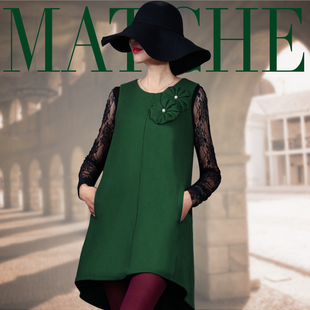  MATCHE曼玘品质女装宽松春季羊毛连衣裙 新款女装春装背心裙