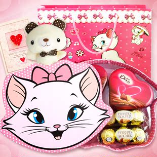  顺丰包邮情人节礼物送母亲节 费列罗巧克力A2猫形礼盒装+德芙巧克