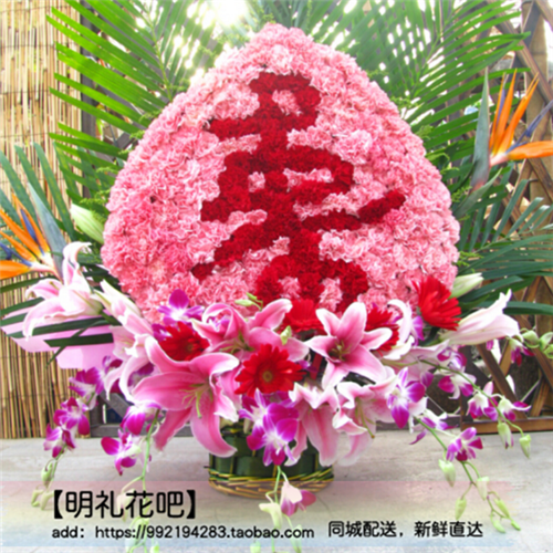 天津鲜花店同城配送祝寿鲜花康乃馨玫瑰送长辈领导生日同城速递|ruв категории доставка цветов/цветок моделирования/растения садоводства, доставка цветов (город) - от Buy2taobao.com для оказания профессиональной услуги покупки агента Taobao