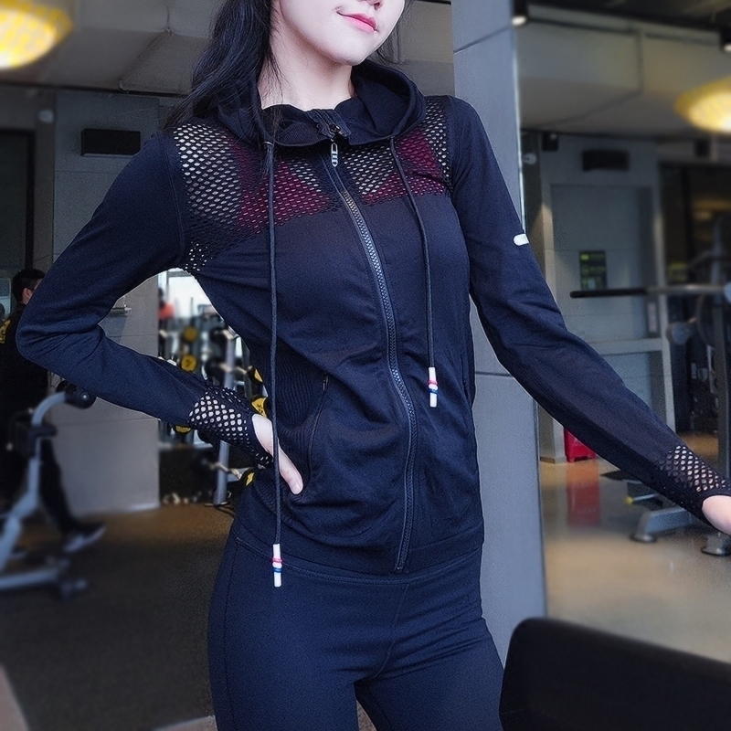 性感健身外套女速幹連帽運動服上衣跑步彈力長袖瑜伽T恤修身秋冬在類目 運動服/休閒服裝, 運動茄克/外套中 - 來自Buy2taobao.com提供專業的淘寶代購服務