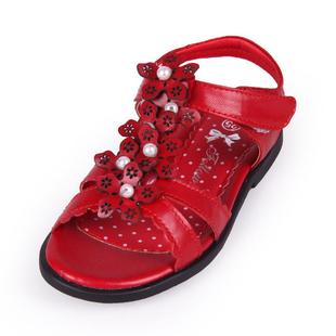  包邮富罗迷新款 女童凉鞋 羊皮真皮 儿童凉鞋童鞋绣花2B1171