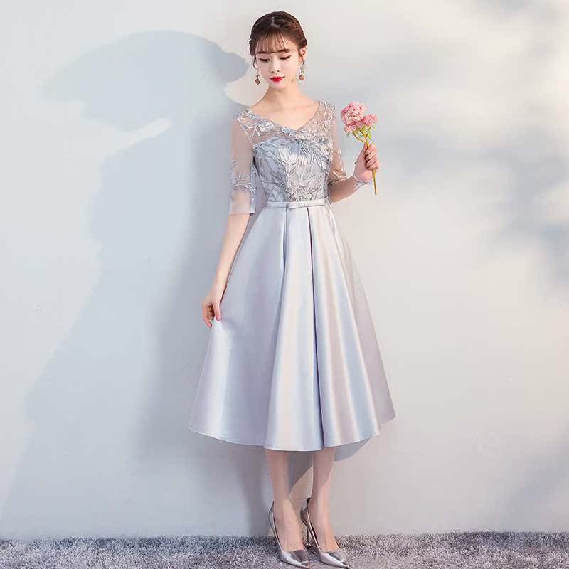 伴娘服2019新款春季女修身韩版短款灰色婚礼伴娘礼服姐妹裙晚礼服|ruв категории Женская одежда, Cвадебные платья, платье/вечернее платье - от Buy2taobao.com для оказания профессиональной услуги покупки агента Taobao