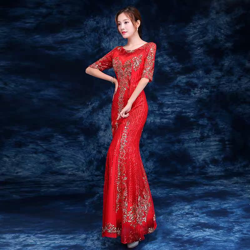 敬酒服高贵优雅亮片婚礼妈妈装婆婆婚宴会晚礼服女209新款大码显在类目 女装/女士精品, 婚纱/旗袍/礼服, 礼服/晚装中 - 来自Buy2taobao.com提供专业的淘宝代购服务