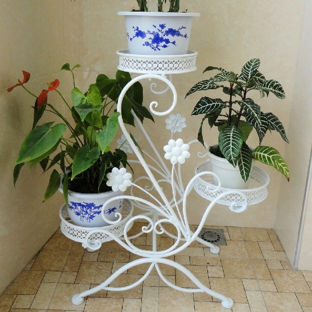 European style Iron flower a living room balcony to ground Sunflower Flowerpot holder white Disassembly and assembly Spend a few Multi-framein the Residential furniture , Shelf , Other Shelf category - from Buy2taobao.com to provide professional Taobao agent buy service