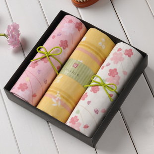  日本内野和风古系列面巾3装礼盒 纱布毛巾 创意毛巾礼盒 礼品包邮