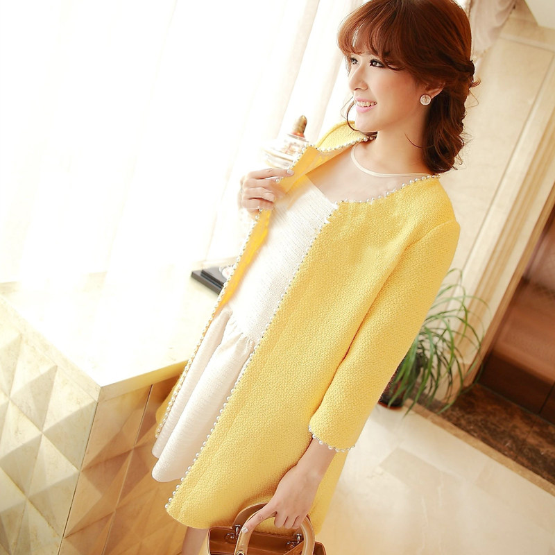 Chanel spring/summer new style coat small exclusive Couture socialite xiangfeng lined with lace and Pearl trim jacket