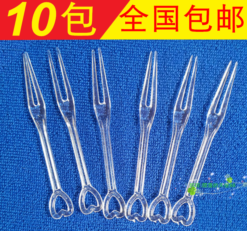 一次性塑料叉子 透明水果叉 寿司叉 两齿叉 透明爱心叉 蛋糕叉|msdalam kategori pinggan mangkuk, pinggan mangkuk, garpu buah-buahan/tanda buah-buahan - dari Buy2taobao.com untuk memberikan perkhidmatan ejen Taobao profesional membeli
