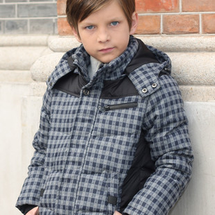  英伦范新款儿童羽绒服男童中大童经典格子羽绒服反季特价正品
