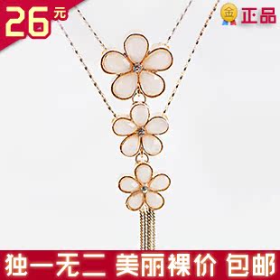  X050花朵饰品 毛衣链 长款 韩国 多层 复古时尚百搭 项链 女 饰品