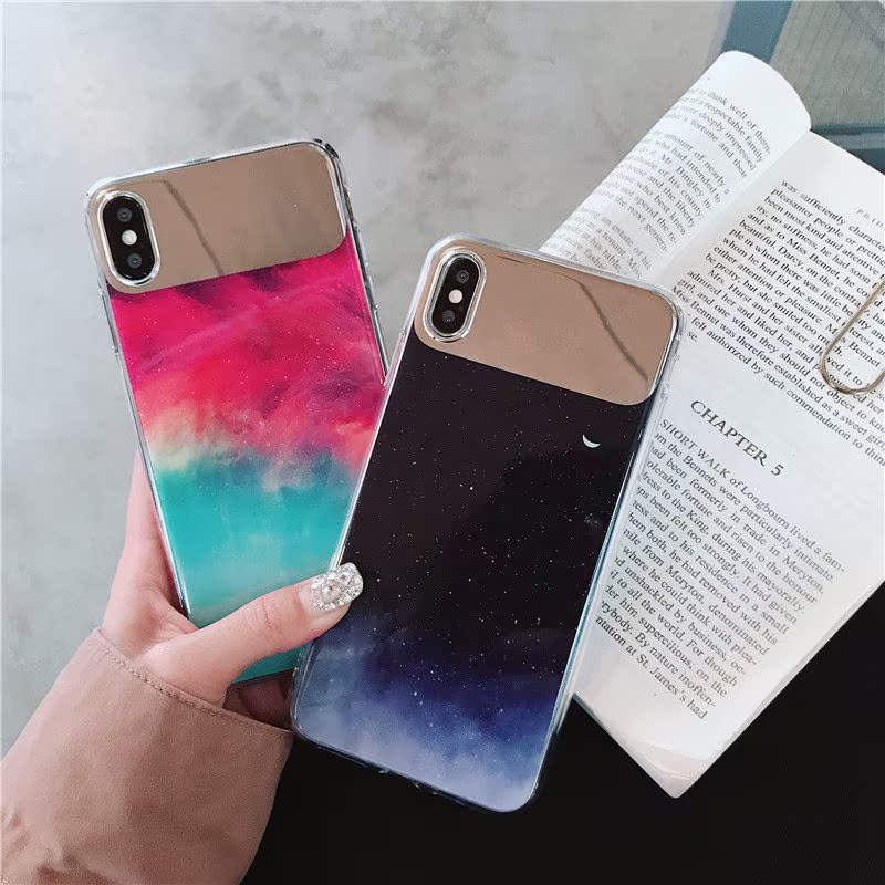 冷淡风星空镜面苹果x手机壳xr适用iPhonexsmax/7/8plus软壳6s潮R|ruв категории Аксессуары, шляпа - от Buy2taobao.com для оказания профессиональной услуги покупки агента Taobao