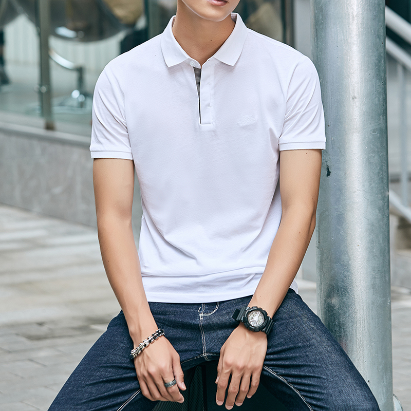 Mercerized cotton T-shirt Short sleeved Lapel pure cotton 2019 Borneol polo summer business affairs Simplicity Versatilein the Men's clothing, T-shirt category - from Buy2taobao.com to provide professional Taobao agent buy service