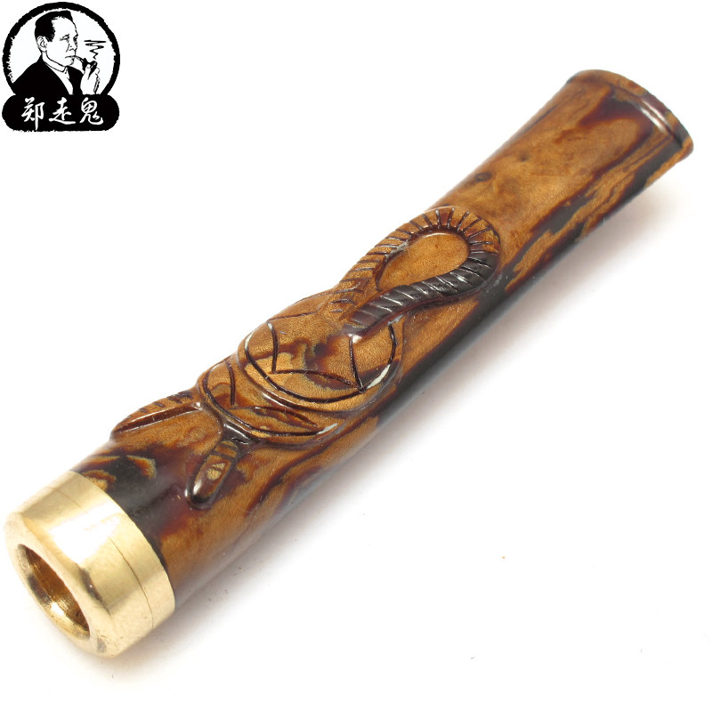 Authentic away Zheng Hai willows Willow Willow cigarette holder blood filter cigarette holder factory direct carving can be clean mail