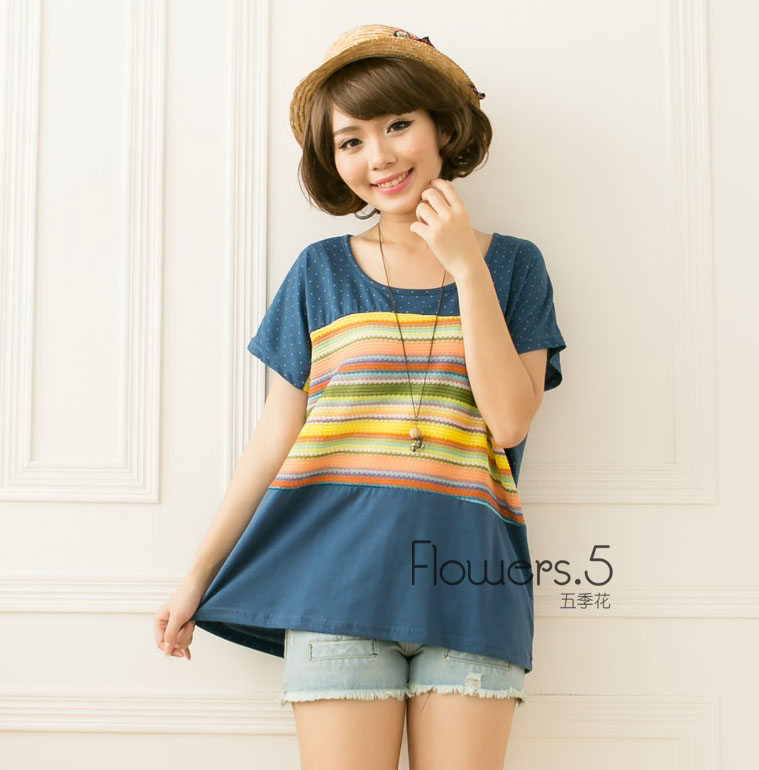 短袖宽松棉T恤针织...