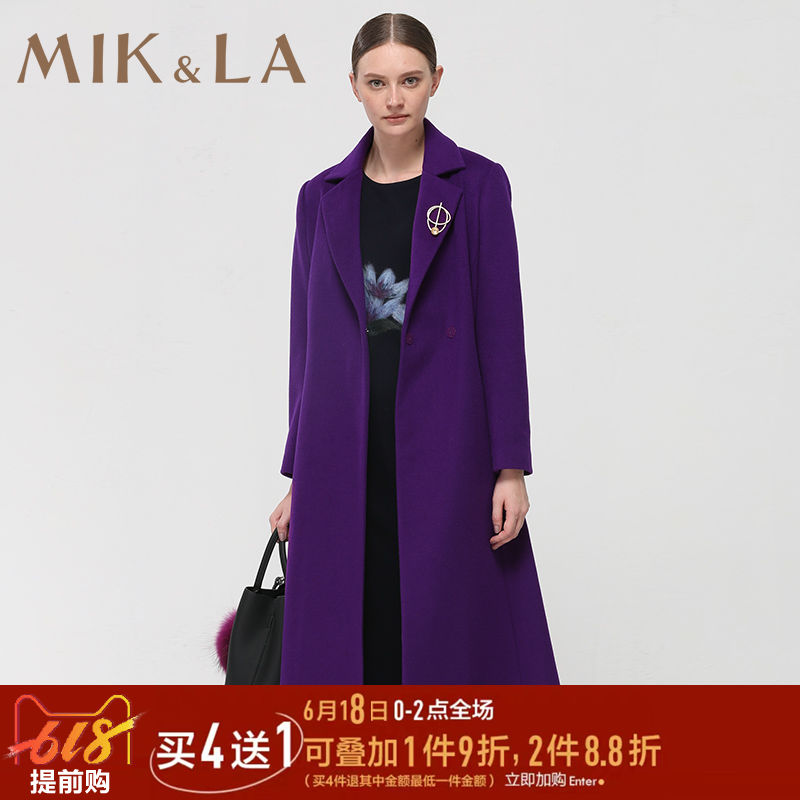 MIK & LA Mikela Women's wear Autumn and winter Market Same item temperament Show thin have more cash than can be accounted for Frenum violet Woolen overcoatin the Women's clothing/Boutique , Woolen jacket category - from Buy2taobao.com to provide professional Taobao agent buy service