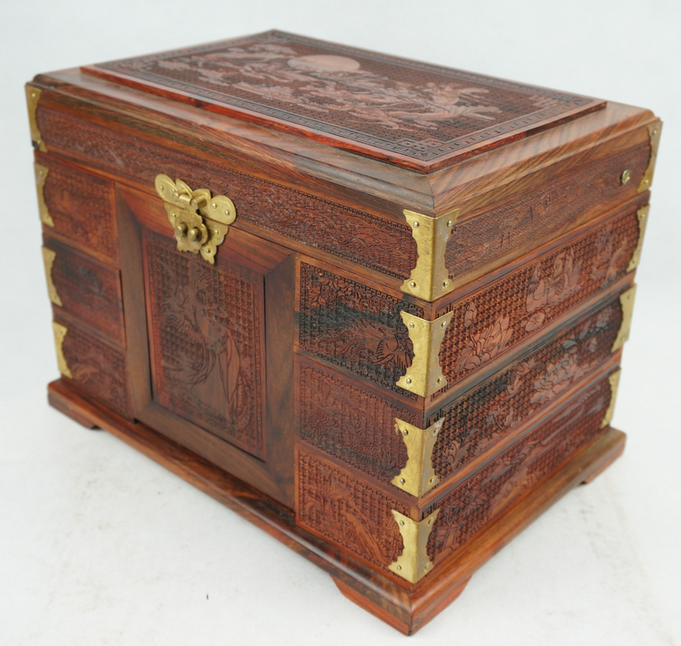 Laos Rosewood Fairies Mirror box Jewellery Jewelry box Babolat Makeup box Rosewood Craft ornamentsin the Home accessories , Carving , Woodcarving category - from Buy2taobao.com to provide professional Taobao agent buy service