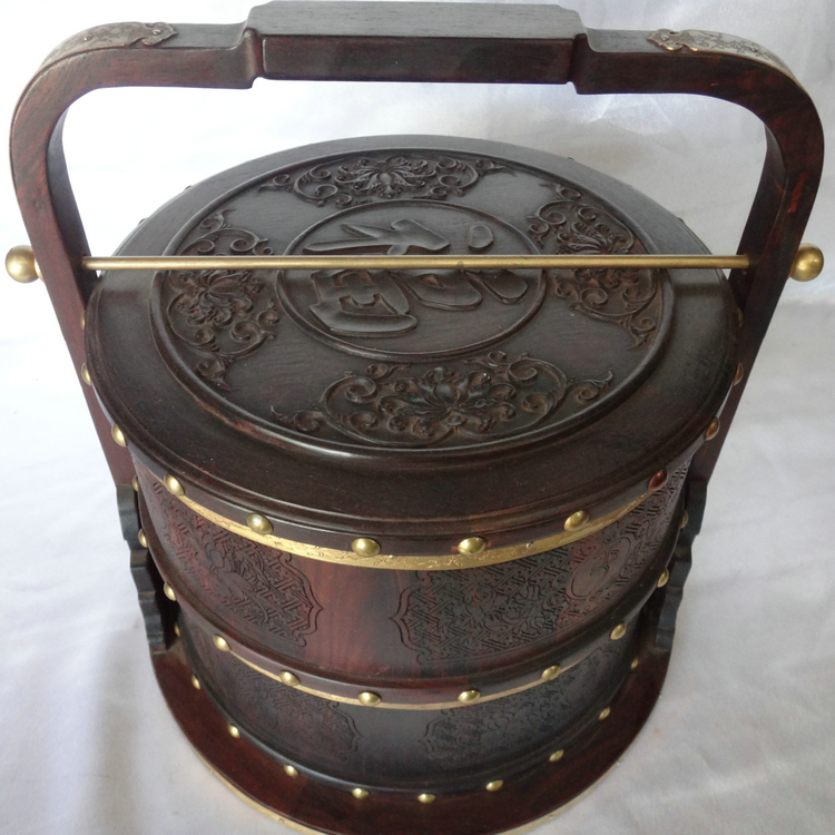 quality goods Laos Rosewood Carved hand basket Dessert candy double-deck Fruit plate Rosewood classical Craft ornamentsin the Home accessories , Decorative items , Fruit plate/Fruit baskets category - from Buy2taobao.com to provide professional Taobao agent buy service