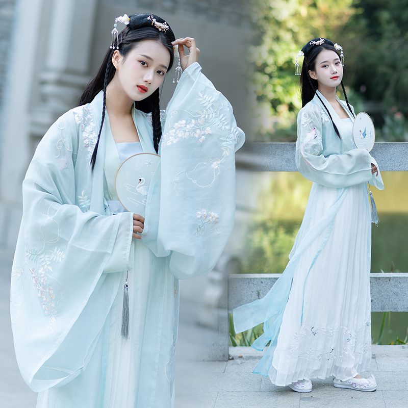 2019清新汉服雪纱大袖衫日常服仙女外披雪纺外套中国风复古绣花女|msdalam kategori Butik wanita / wanita, pakaian/pakaian kebangsaan/peringkat pakaian, pakaian kebangsaan/pakaian - dari Buy2taobao.com untuk memberikan perkhidmatan ejen Taobao profesional membeli